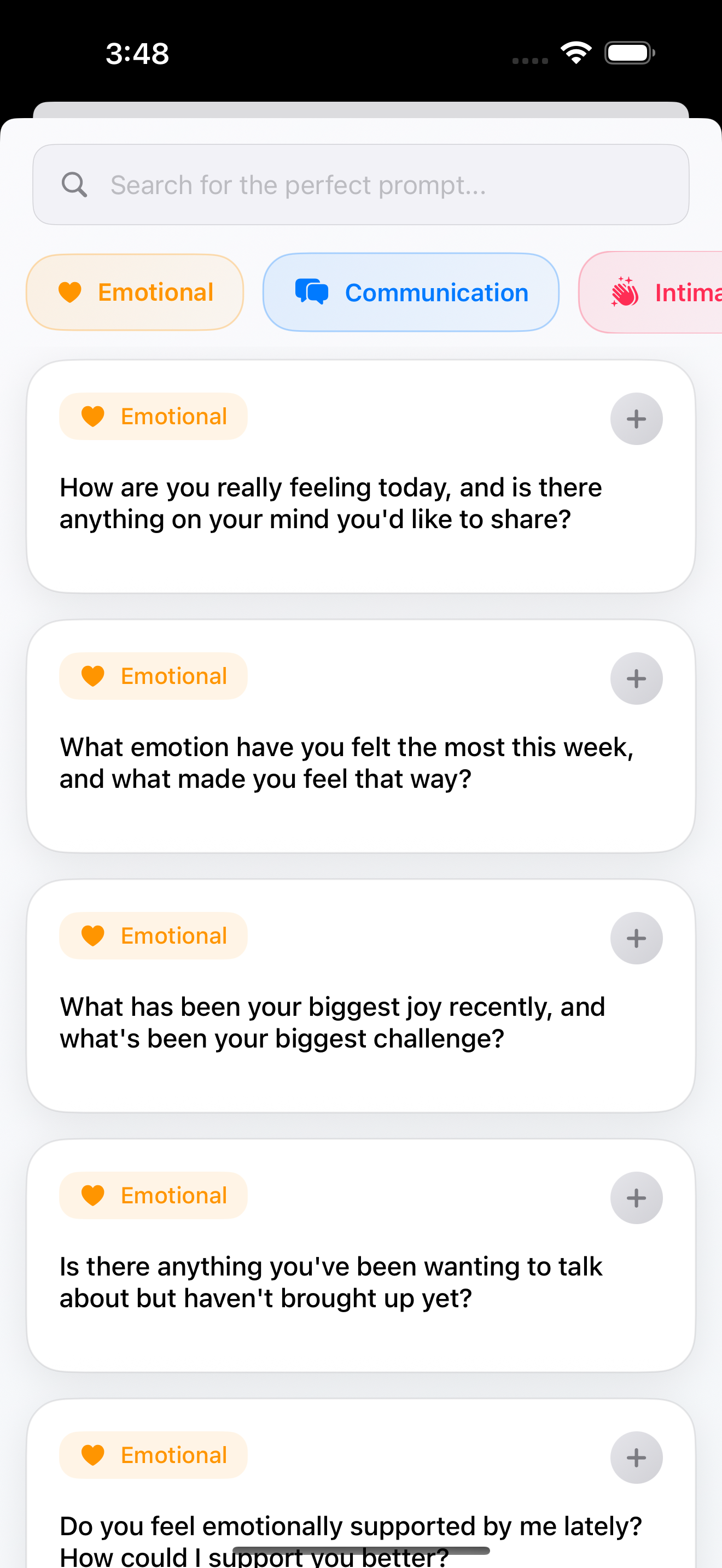 Check-in prompts library